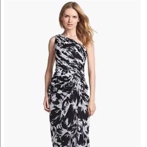 Adrianna Pappell  1 Shoulder Print Chiffon Gown